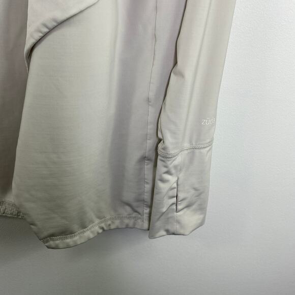 Zuda Z-Sol Drape Front Grey Cardigan Sweater Women's Size XX-Small XXS NWOT - Picture 4 of 8